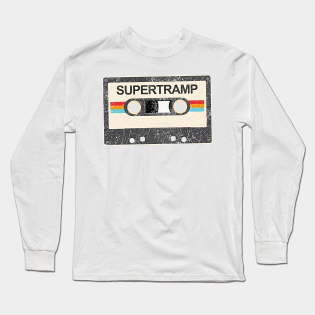 kurniamarga vintage cassette tape Supertramp Long Sleeve T-Shirt by kurniamarga.artisticcolorful